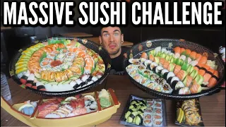 MONSTER SUSHI CHALLENGE (232 PIECES) | Giant Sushi Platter | Sashimi, Maki, Nigiri | Man Vs Food