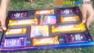 Kids vs Food! Cadbury Celebration Unboxing , Giant Cadbury Dairy Milk Chocolate Box
