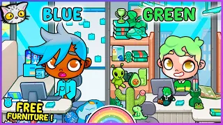 Decorate the NEW Rainbow Office in AVATAR WORLD for FREE 🌈 (Blue and Green) PART 2 💙💚