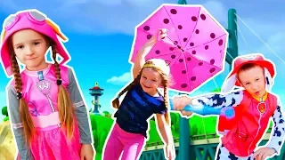 Щенячий патруль спасает Настю - Девочка улетела на зонтике - Paw Patrol