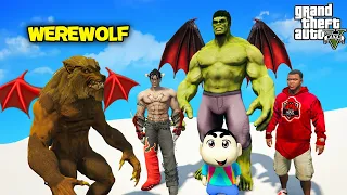 EVIL WEREWOLF Attack HULK and PENNWISE In GTA 5.. (Horror Mod) | SHINCHAN and CHOP