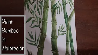 Easy watercolor painting-Bamboo tree