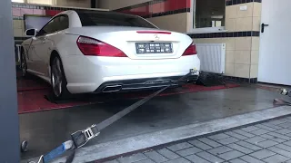 510 hp Dyno R231 Mercedes SL500 m278 decat + xpipe + amg performance exhaust, remap