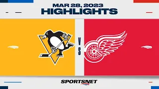 NHL Highlights | Penguins vs. Red Wings  - March 28, 2023