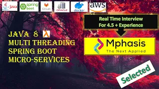 MPHASIS || Selected || Java  8 || Spring boot || Microservices || Real Time Java Interview