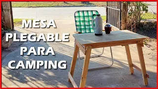 MESA de MADERA PLEGABLE para CAMPING