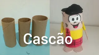 Como fazer o boneco do Cascão com rolo de papel | Turma da Monica