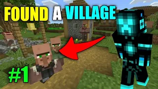 #1 Minecraft Survival Series - Found a Village, Exploring the Village | Minecraft PE Hindi