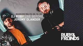 DJ Ruby Live video set before Jeremy Olander at Ruby&friends,  Mansion Malta 22-12-18