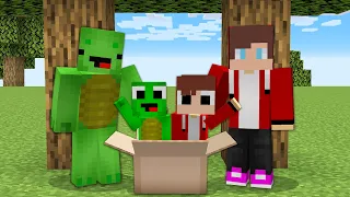 Baby JJ & Mikey Lost and Found the new Family in minecraft challenge (Maizen Mizen Mazien)