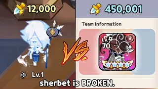 lvl 1 sherbet vs lvl 70 espresso ❄️☕