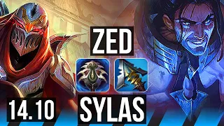 ZED vs SYLAS (MID) | Rank 1 Zed, 11/1/3, 6 solo kills, Dominating, Rank 21 | EUW Challenger | 14.10