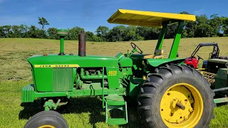 John Deere 4020 baling hay 2023 4K