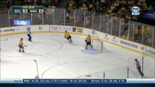 Jaden Schwartz snap shot goal 3-0 St. Louis Blues vs Nashville Predators 10/26/13 NHL Hockey