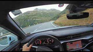 Audi A6 Avant 50 TDI - 🏔 Mountain FAST Drive POV - ✅ NO Traffic - 🇨🇭Furka Pass [Switzerland, Europe]