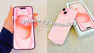Iphone 15 unboxing Pink colour 💗 | Aesthetic ❤