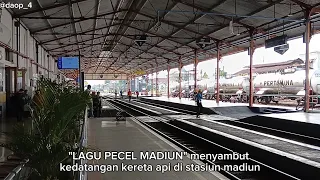"LAGU PECEL MADIUN" menyambut kedatangan kereta api di stasiun Madiun