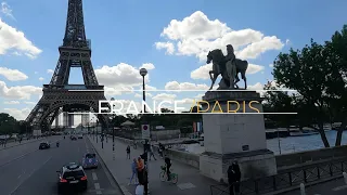 4k hdr Big bus tour camera going around Paris center. Relax and enjoy