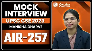 UPSC 2023 Hindi Medium Topper |  | MANISHA DHARVE AIR 257  Interview Guidance Program | OnlyIAS 🔥