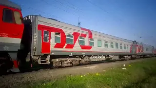 ТЭП70-0244. Прибывает с пассажирским с запада. Приветливая бригада.  Петрозаводск.