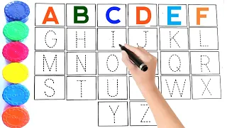 Alphabet,ABC song,ABCD, A to Z,Kids rhymes,collection for writing along dotted lines for toddler,12