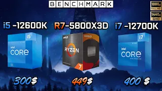 Intel i5 12600k vs Ryzen 5800X3D vs i7 12700k // Benchmark // Test in 7 Games