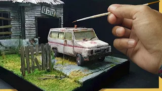 How to Make a Diorama of an Old Ambulance and an Abandoned Hospital