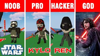 Minecraft NOOB vs PRO vs HACKER vs GOD: BUILD KYLO REN from STAR WARS CHALLENGE in Minecraft