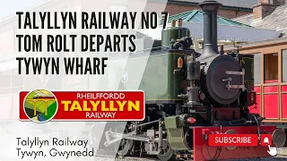 Talyllyn Railway No 7 Tom Rolt departs Tywyn Wharf 16 08 2021 #talyllyn #steamtrain #steam #tr