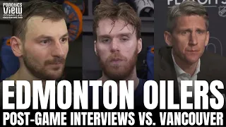 Connor McDavid, Zach Hyman & Kris Knoblauch React to Vancouver Canucks Taking a 3-2 Lead vs. Oilers