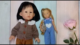 Вязаная одежда для кукол / примерка одежды на Крузелингс, Марина Пау / вязаные игрушки спицами.