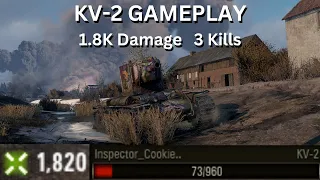 KV-2 Gameplay - 1.8K Damage 3 Kills // World of Tanks