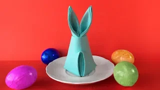 Servietten falten Ostern: Osterhase. Osterdeko selber machen. Basteln für Ostern