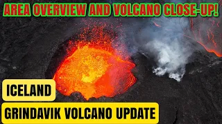 Eruption Area Overview! Latest Update! Volcano Close-up! Iceland Volcano Eruption! 12 Apr 2024.