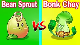 PVZ 2 Challenge Level | New Plants Max Power Up [ Bean Sprout vs Bonk Choy ]