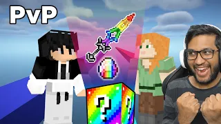 Ultimate PVP For Rainbow Lucky Block Race with my Brother !