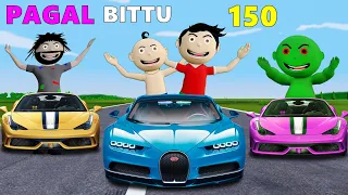 Pagal Bittu Sittu 150 | Super Car Wala Cartoon | Gadi Wala Cartoon | Bittu Sittu Toons