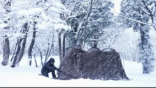 Winter Camping in Hot Tent