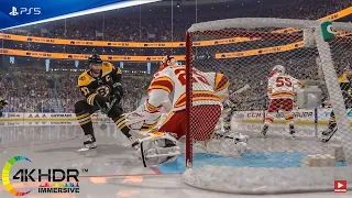 NHL 22 Extreme Double OT Game! Boston Bruins vs Calgary Flames 4K60FPS! PS5 Gameplay