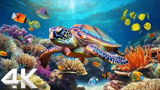 Aquarium 4K VIDEO ULTRA HD 🐳Relaxing Music Coral Reefs, Fish & Colorful Sea Life