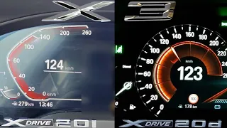 BMW G01 X3 xDrive20i vs xDrive20d 0-100 km/h Acceleration (0-60 mph) - 20i vs 20d