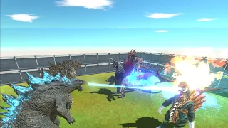 2vs2 Godzilla 2014--2021 VS Evolution Of Kaiju Monsters - Animal Revolt Battle Simulator