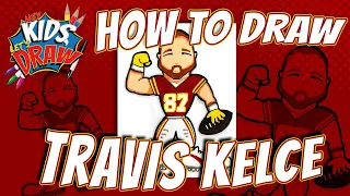 How to Draw Travis Kelce for Kids - Kansas City Chiefs Football