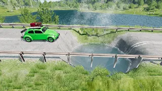 Cars vs Geyser - Cars vs Water -  BeamNG.Drive