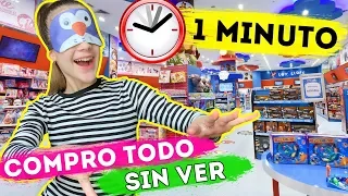 COMPRO TODO LO QUE TOQUE CON LOS OJOS VENDADOS CHALLENGE en 1 Minuto | Daniela Golubeva