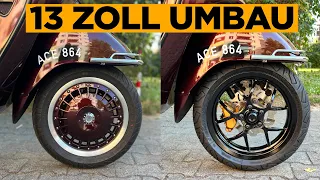 Conversion of new 13 inch BGM rims Vespa Gts 300