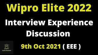 EEE - Wipro Interview Experience 8th oct 2021 | wipro elite nlth hr+tr interview question |2022Batch