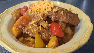 Pork ribs caldereta/pork ribs stew Filipino style