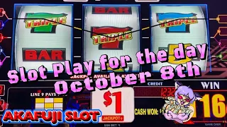 October 8th🎰 NON STOP! SLOT PLAY FOR THE DAY🤩Great Profit 9 Lines Slots 2x3x4x5x Times Pay 赤富士スロット