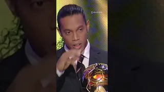 Ronaldinho Received The 2005 Ballon D'Or In Front Of Zinedine Zidane And Michel Platini